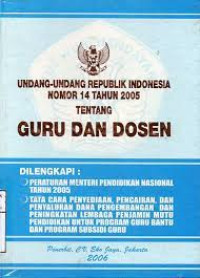 Image of Undang-Undang Republik Indonesia Nomor 14 Tahun 2005 Tentang Guru Dan Dosen